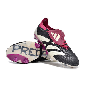 PREDATOR Precision + FG BOOTS Zapatos De Fútbol Negros Y Morados Eur 39-45