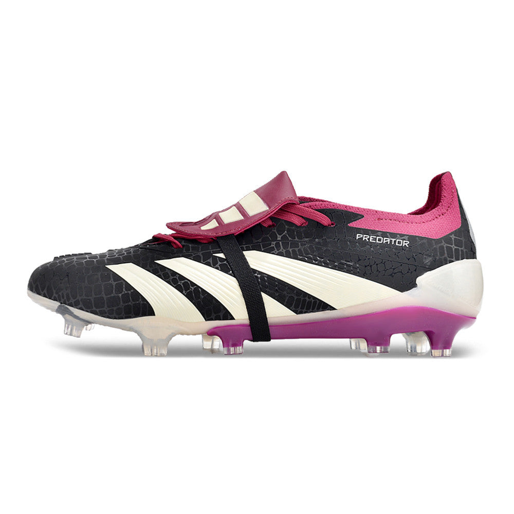 PREDATOR Precision + FG BOOTS Zapatos De Fútbol Negros Y Morados Eur 39-45