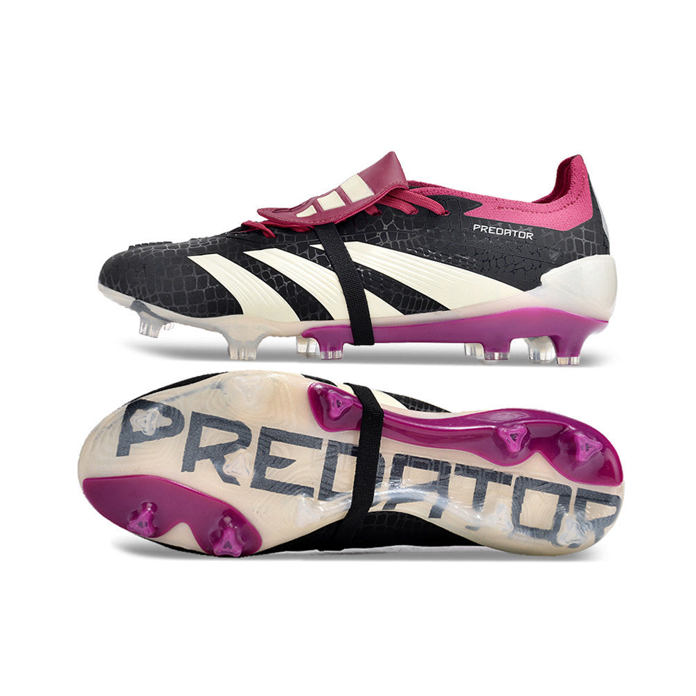 PREDATOR Precision + FG BOOTS Zapatos De Fútbol Negros Y Morados Eur 39-45